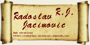 Radoslav Jaćimović vizit kartica